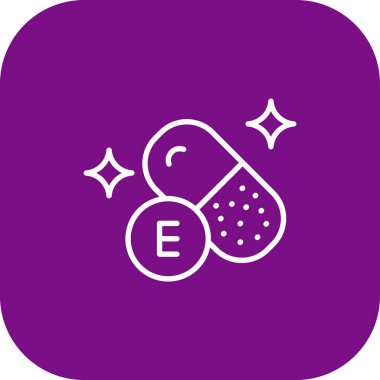 Hap ve hap ikonunun vektör çizimi. Stok ağı için düzenlenebilir vitamin hapı vektör çizelgesi.