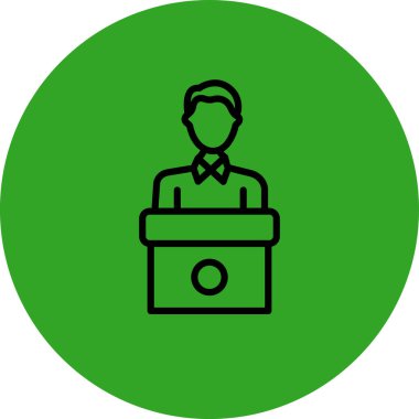 Dizüstü bilgisayarı olan adam, basit vektör çizimi