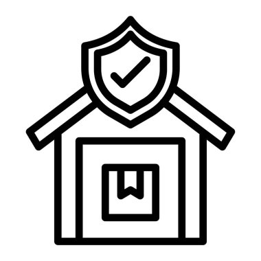 Sigorta evi sigorta ikonu, özet biçimi