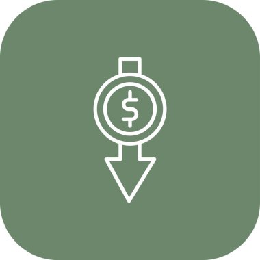 para simgesi vektörü beyaz arkaplanda izole edildi, dolar işareti