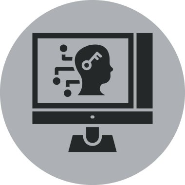 veri analizi glyph çember vektör simgesi deseni