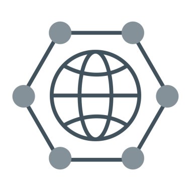 ağ vektörü ince çizgi simgesi