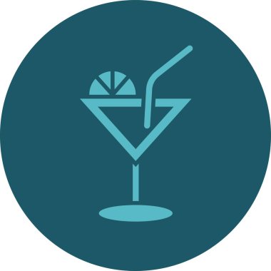 Çemberdeki kokteylin vektör simgesi