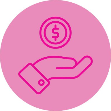 Bozuk parayla el, basit bir simge