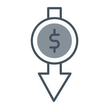 Dolar işareti vektör simgesi