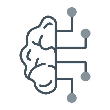 İnsan beyni çizgisi biçimi simgesi