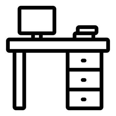 Mobilya. Web simgesi basit illüstrasyon