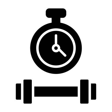 Fitness ve spor salonu düz vektör simgesi.