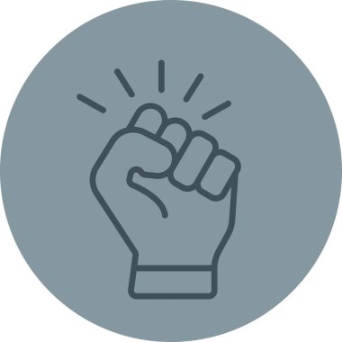 # Çemberli bir yumruğu tutan #.