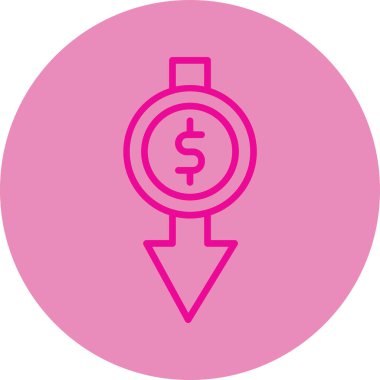 Dolar işareti vektör simgesi modern basit vektör illüstrasyonu