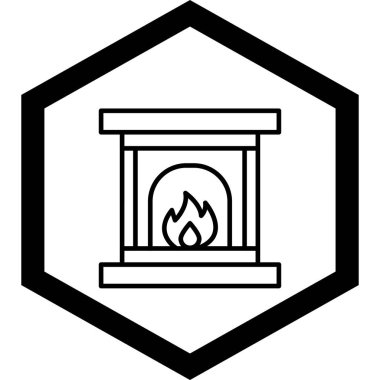 Moda tarzında izole edilmiş şömine simgesi