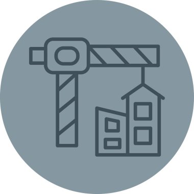 inşaat vinç simgesi ana hat biçiminde oluşturuluyor