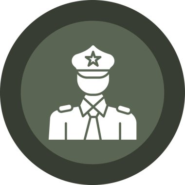 Ordu rozet çizimi. Bu yuvarlak düz sembol beyaz arkaplanda gri ve cyan renkleriyle çizilir.