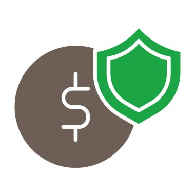 Para simgesi vektör illüstrasyon tasarımlı kalkan