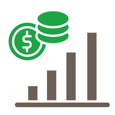 Gelir Büyümesi web simgesi, vektör illüstrasyonu