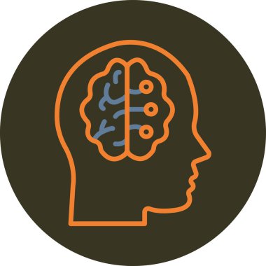 beyin ikonu vektör illüstrasyonu