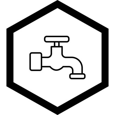 Bir musluk simgesinin vektör illüstrasyonu