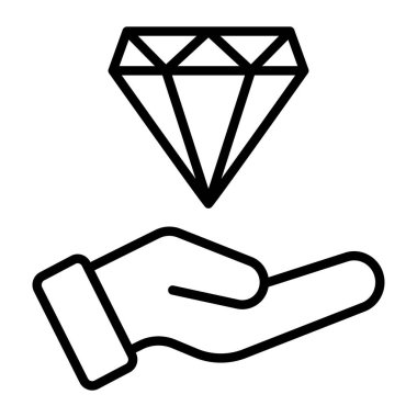 Elle vektör simgesi olan elmas