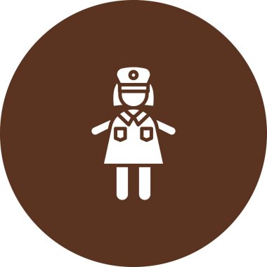 Bir kadın subay simgesinin vektör çizimi