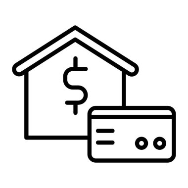 ev vektörü ince çizgi simgesi