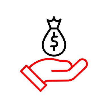 Beyaz arkaplanda dolar vektör illüstrasyonu