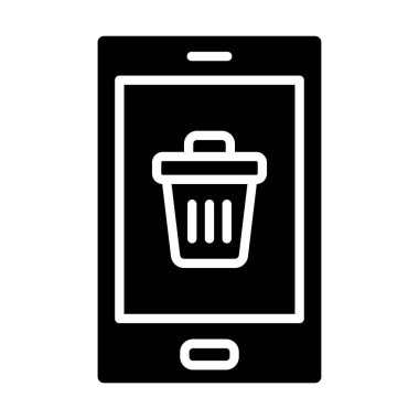 Çöp simgesi. Beyaz arkaplanda izole edilmiş web tasarımı için basit çöp vektör simgesi çizimi