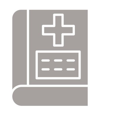 Tıbbi rapor vektör simgesi. biçim düz sembol, gri renk, yuvarlak açılar, beyaz arkaplan