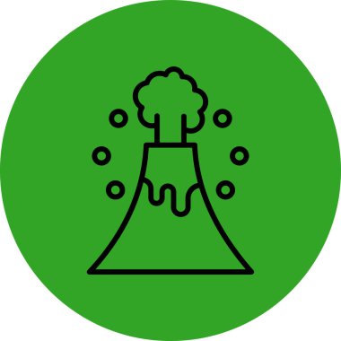 Bir ağacın yeşil ve beyaz ikonunun vektör çizimi