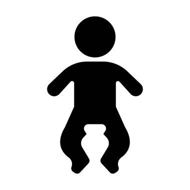 Çocuk bebek ikonu. Beyaz arkaplanda izole edilmiş web tasarımı için yeni doğan bebek vektör simgesinin basit çizimi