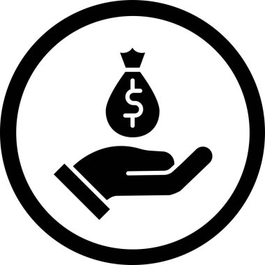 Bozuk para dolar ikonu vektör illüstrasyonu