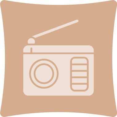 Radyo. Web simgesi basit illüstrasyon