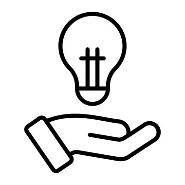 Ampul simgesi ile el, özet biçimi