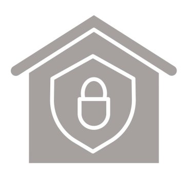 ev koruması güvenlik kilidi simgesi ana hat biçiminde