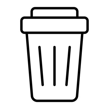 Çöp kutusu simgesi. Web tasarımı için çöp kutusu vektör simgesinin özet çizimi