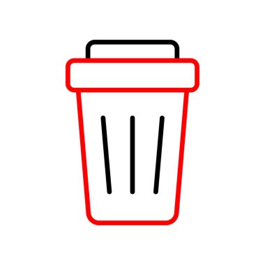 Çöp kutusu simgesi vektör illüstrasyonu