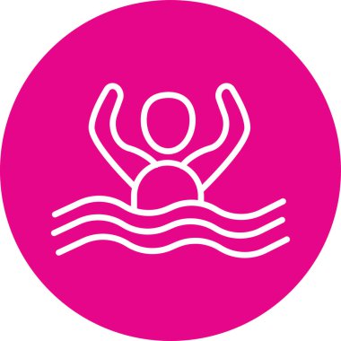 İnsan yüzme ikonunun vektör illüstrasyonu