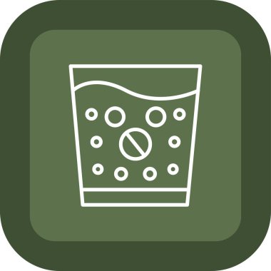 Kokteyl içeceği çizimi, düz simge tasarımı