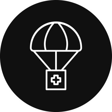 paraşüt simgesi, vektör resimleme