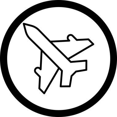 uçak simgesi, vektör illüstrasyonu