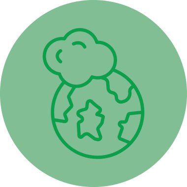 Eşsiz gezegen Dünya vektör çizgisi simgesi