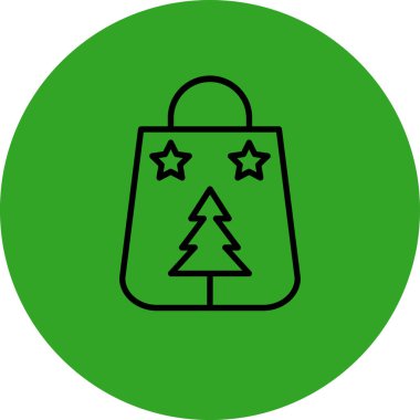 Yıldız simgesi ve vektör illüstrasyonlu Noel ağacı