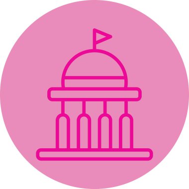 ABD Capitol ikonu. Web için ABD vektör simgelerinin özet çizimi