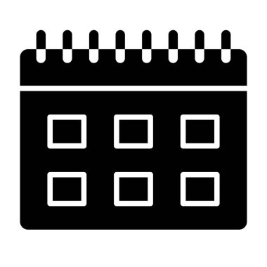 Takvim simgesi vektör işareti ve sembol beyaz arkaplanda izole edildi