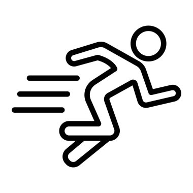 Sıçrayan adam simge vektör ana hatlarını çiziyor