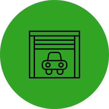 Araba garajı. Web simgesi basit illüstrasyon