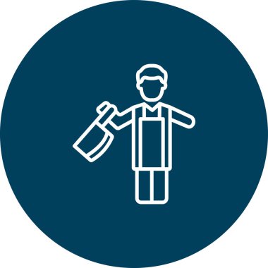 Şapkalı ve maskeli bir adamın vektör çizimi