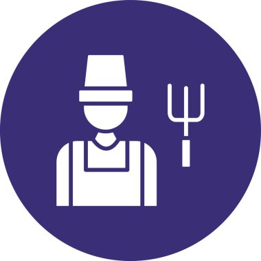 Çiftçi. Web simgesi basit illüstrasyon