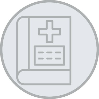 tıbbi kitap simgesi, vektör illüstrasyonu