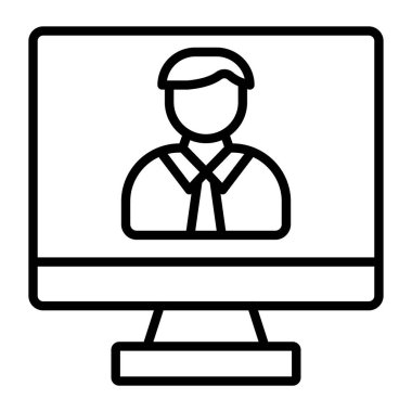 Bilgisayar simgesi. Web için bilgisayar vektör simgelerinin özet çizimi. beyaz üzerine izole