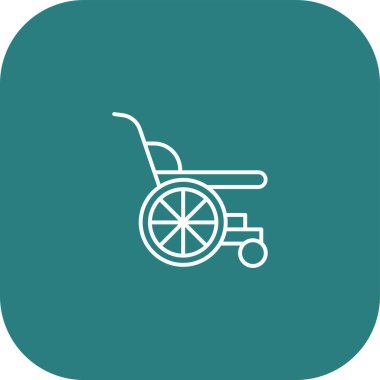 Tekerlekli sandalye simgesi, vektör illüstrasyonu